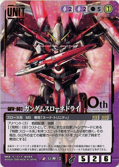 ガンダムスローネドライ 【U-00-10ST10TH】