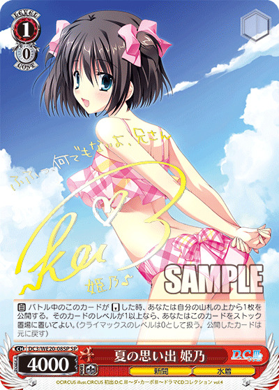 【キズ有り特価A】夏の思い出 姫乃(SP) 【DC3-WE20-08SP】
