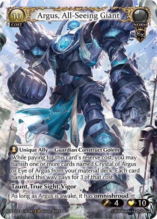 ※秋葉原店併用商品 Argus, All-Seeing Giant 【RDO 1st • EN–047 • UR】