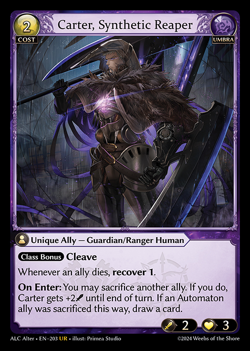 ※秋葉原店併用商品 【キズ有り特価A】 Carter, Synthetic Reaper 【ALC • EN–203 • UR】