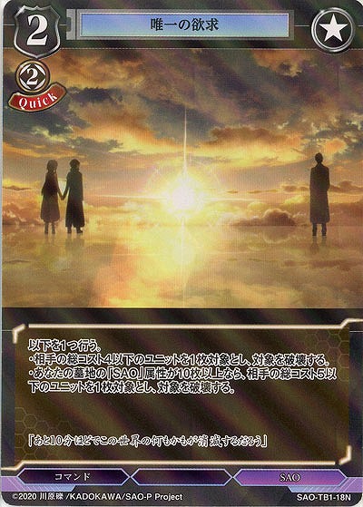 唯一の欲求(パラレル) 【SAO/TB1/18N】