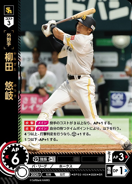 柳田　悠岐(福岡ソフトバンクホークス) 【26BP02-H04SR】