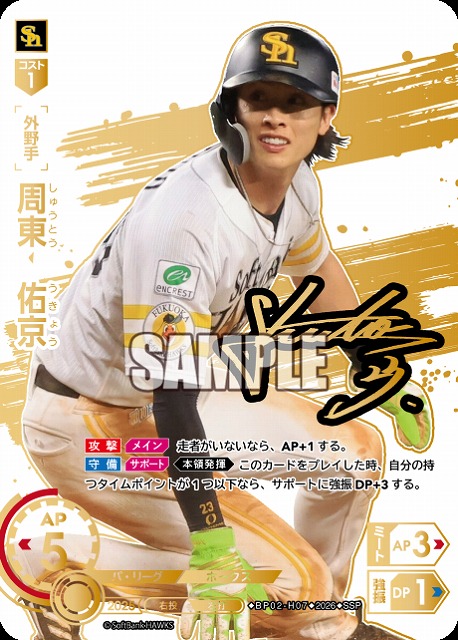 周東　佑京(福岡ソフトバンクホークス)(SSP) 【26BP02-H07SSP】