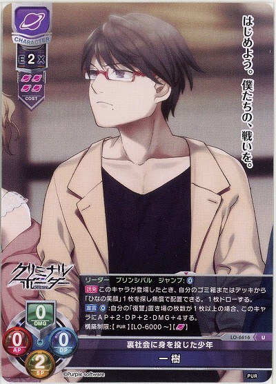 裏社会に身を投じた少年 一 樹 【LO-6616U】