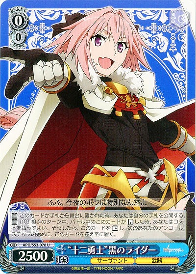 “十二勇士”黒のライダー 【APO-S53-078U】