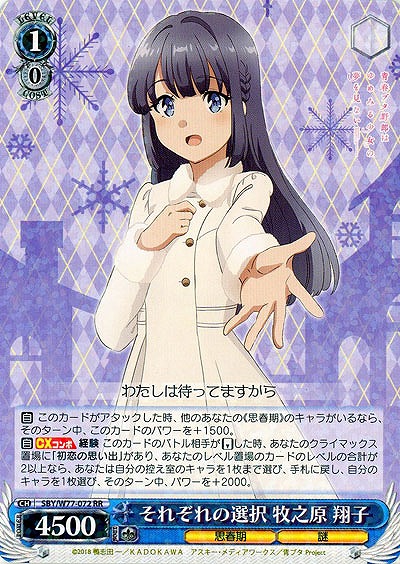 それぞれの選択 牧之原 翔子 【SBY-W77-072RR】