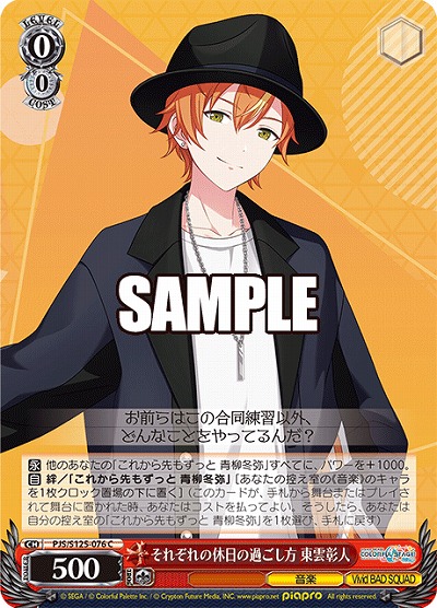 それぞれの休日の過ごし方 東雲彰人 【PJS/S125-076C】