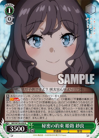 秘密の約束 姫路 紗良 【SBY/W136-030R】