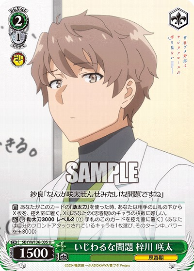 いじわるな問題 梓川 咲太 【SBY/W136-035U】