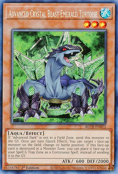 BLCR)SE◇Advanced Crystal Beast Emerald Tortoise(A宝玉獣エメラルド・タートル) シークレットレア BLCR/EN012 【BLCR/EN012】