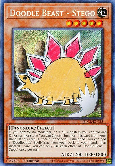 BLCR)SE◇Doodle Beast-Stego(らくがきじゅう-すてご) シークレットレア BLCR/EN032 【BLCR/EN032】