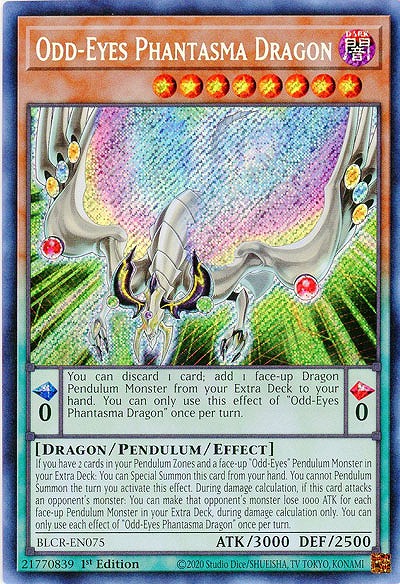 BLCR)SE◇Odd-Eyes Phantasma Dragon(オッドアイズ・ファンタズマ・ドラゴン) シークレットレア BLCR/EN075 【BLCR/EN075】